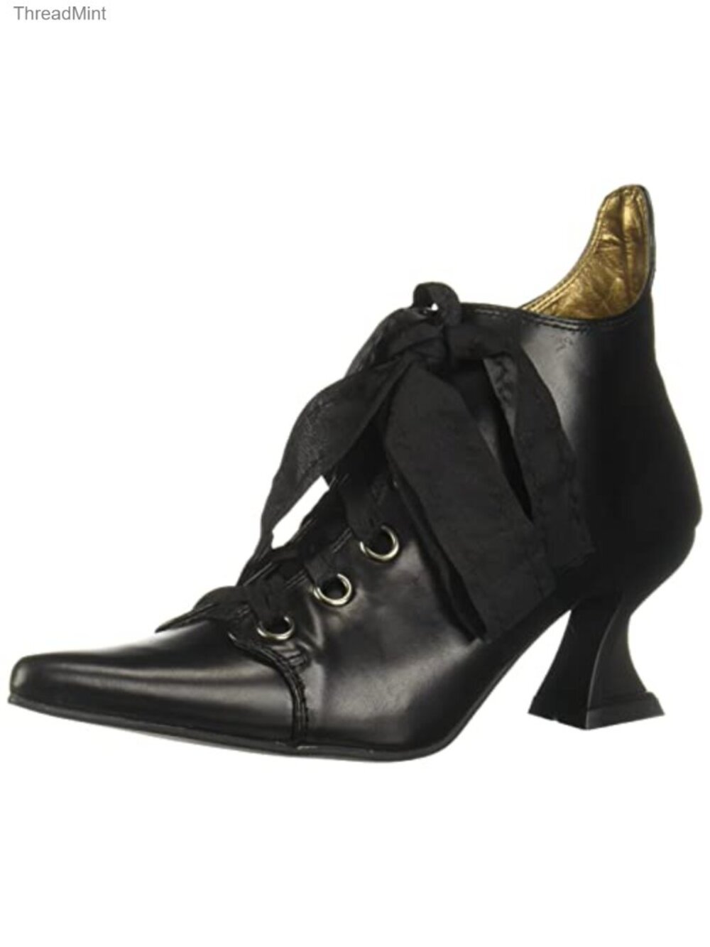 Women's Witch Ankle Bootie, Pointed Toe Block Heel, Synthetic, 8" Shaft